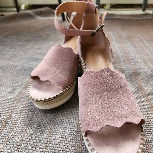 Crown Vintage Daffodil Suede Wedge Sandals - Picture 6 of 7